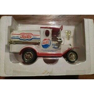 PEPSI-COLA Collectable Model Car Metal Coin Bank - W/ Key - Never Opened